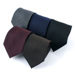 MAESIO GNA4051 Standard (8cm) Herringbone Solid Basic Slim Semi-Formal Classic Business Necktie